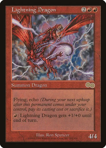 Lightning Dragon, Magic card USG 202 — Urza's Saga set