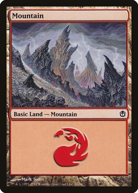 Mountain, Magic card DDH 80 — Duel Decks: Ajani vs. Nicol Bolas set
