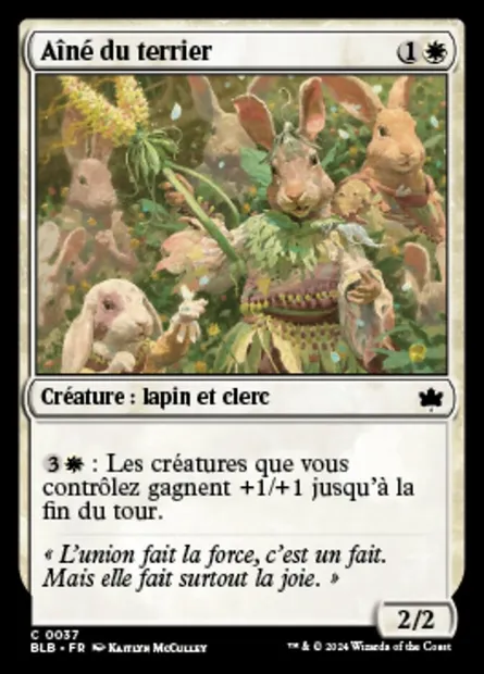 Aîné du terrier, carte Magic BLB 37 — extension Bloomburrow