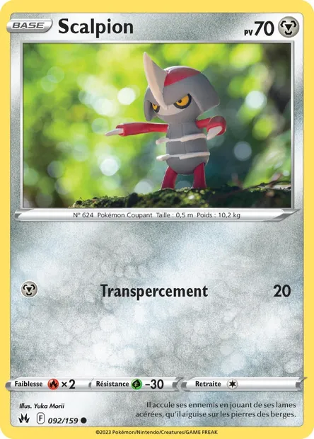 Scalpion, carte Pokémon CRZ 092 — extension Zénith Suprême