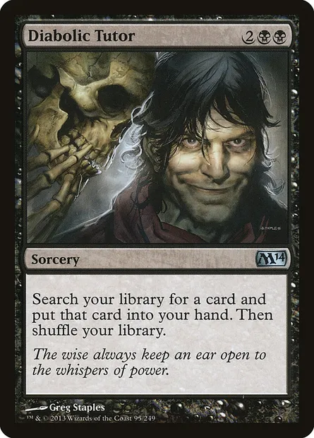 Diabolic Tutor, Magic card M14 95 — Magic 2014 set