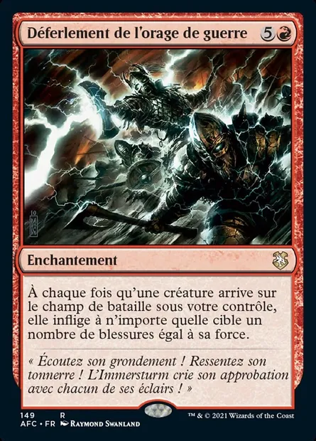 Déferlement de l'orage de guerre, carte Magic AFC 149 — extension Forgotten Realms Commander