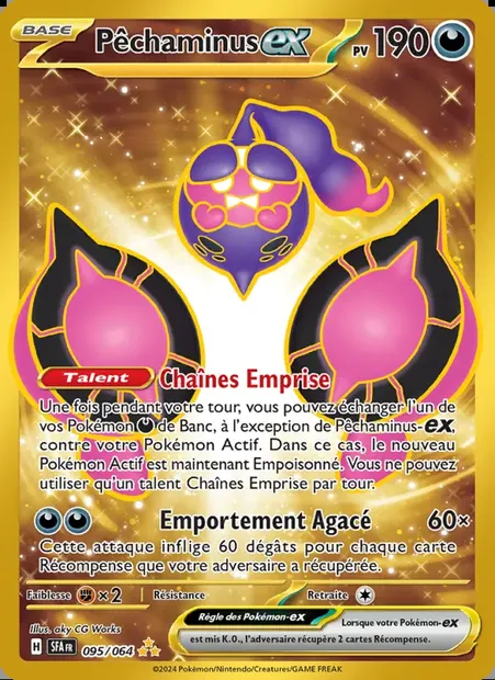 Pêchaminus-ex, carte Pokémon SFA 095 — extension Fable Nébuleuse