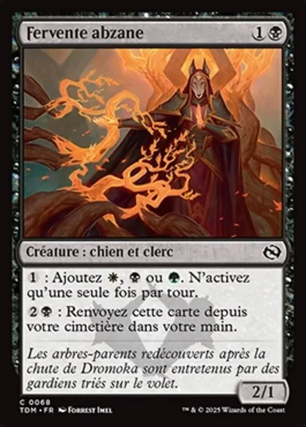 Fervente abzane, carte Magic TDM 68 — extension Tarkir: Dragonstorm