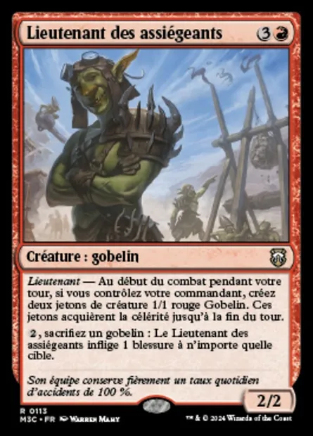 Lieutenant des assiégeants, carte Magic M3C 113 — extension Modern Horizons 3 Commander