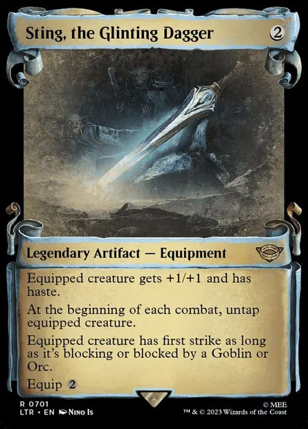 Sting, the Glinting Dagger, Magic card LTR 701 — The Lord of the Rings: Tales of Middle-earth set