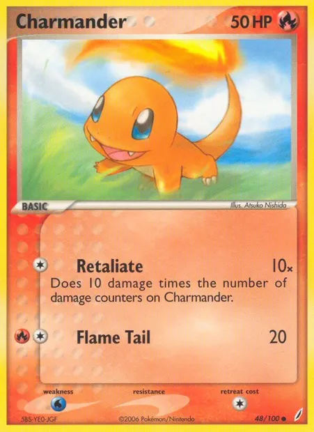 Charmander, Pokémon card CG 48 — Crystal Guardians set
