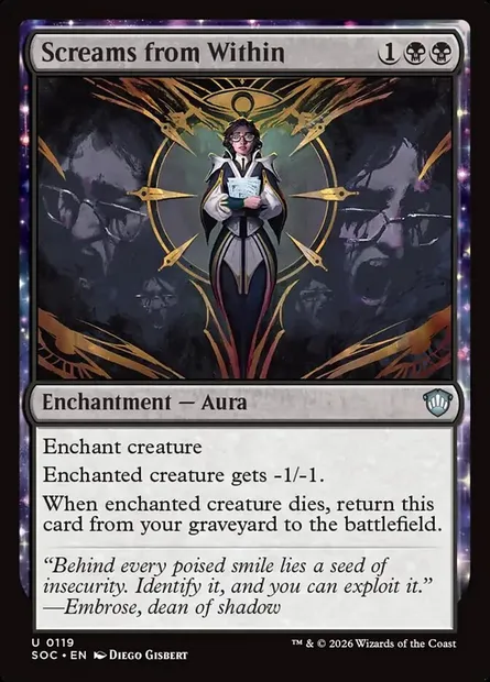 Screams from Within, Magic card SOC 119 — Secrets of Strixhaven Commander set