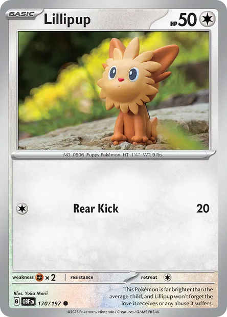 Lillipup, Pokémon card OBF 170 — Obsidian Flames set