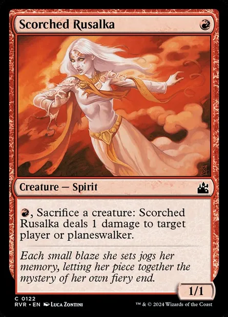 Scorched Rusalka, Magic card RVR 122 — Ravnica Remastered set