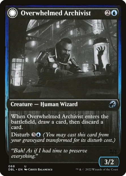 Overwhelmed Archivist // Archive Haunt, Magic card DBL 68 — Innistrad: Double Feature set
