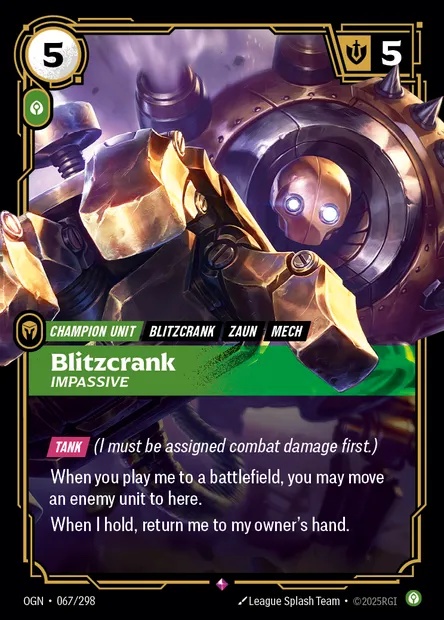 Blitzcrank, Riftbound card OGN 067 — Origins set