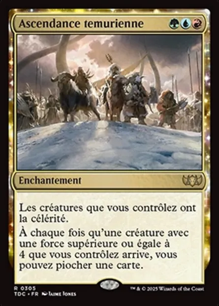 Ascendance temurienne, carte Magic TDC 305 — extension Tarkir: Dragonstorm Commander