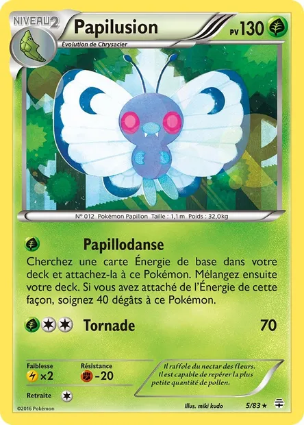Papilusion, carte Pokémon GEN 5 — extension Générations