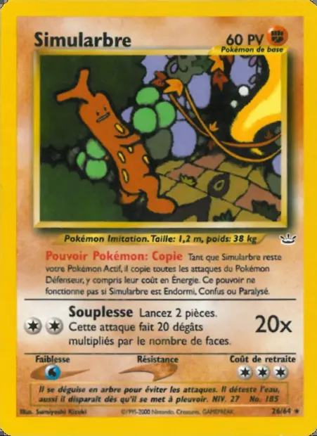 Simularbre, carte Pokémon NR 26 — extension Neo Revelation