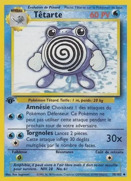 Têtarte, carte Pokémon BS 38 — extension Set de Base