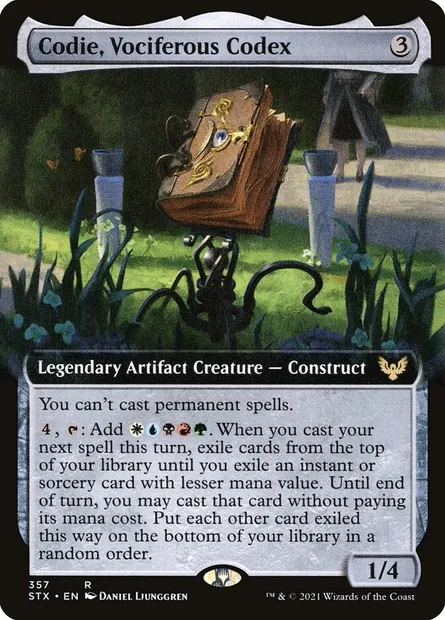 Codie, Vociferous Codex, Magic card STX 357 — Strixhaven: School of Mages set