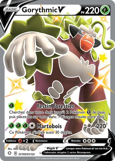 Gorythmic V, carte Pokémon SHF SV105 — extension Destinées Radieuses