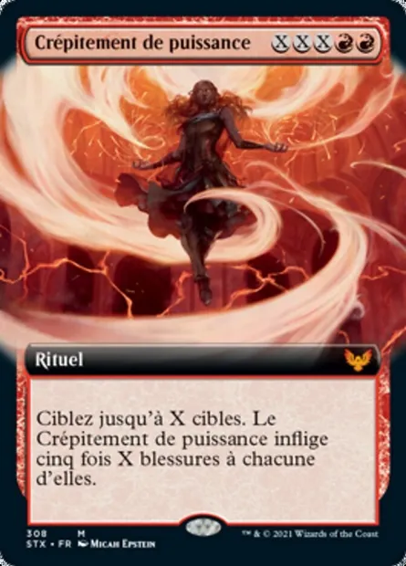 Crépitement de puissance, carte Magic STX 308 — extension Strixhaven: l'Académie des Mages