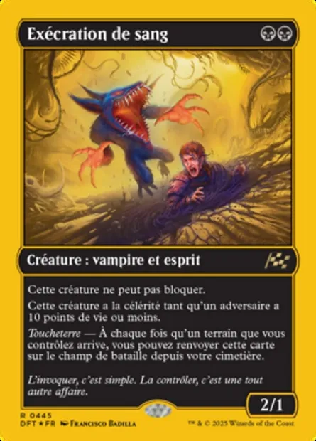 Exécration de sang, carte Magic DFT 445 — extension Aetherdrift