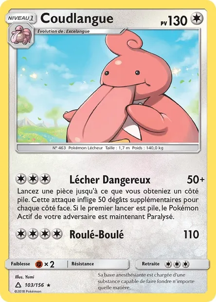 Coudlangue, carte Pokémon UPR 103 — extension Ultra-Prisme
