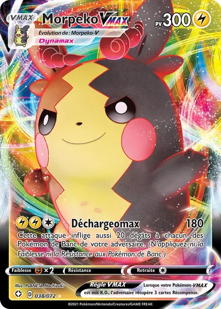 Morpeko VMAX, carte Pokémon SHF 38 — extension Destinées Radieuses
