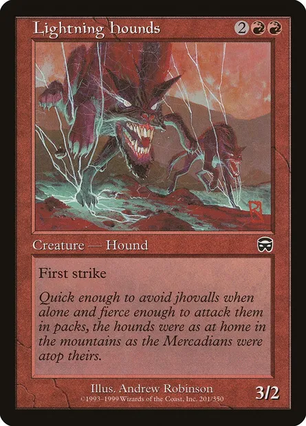 Lightning Hounds, Magic card MMQ 201 — Mercadian Masques set