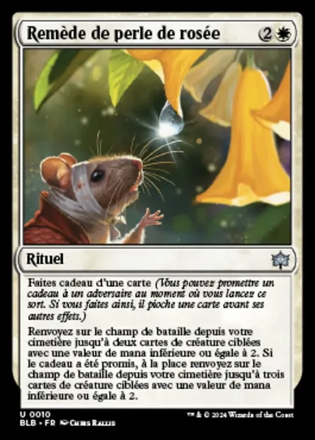 Remède de perle de rosée, carte Magic BLB 10 — extension Bloomburrow