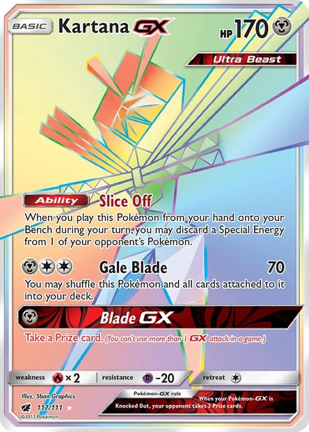 Kartana GX, Pokémon card CIN 117 — Crimson Invasion set