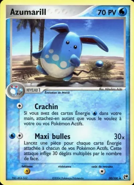 Azumarill, carte Pokémon SS 30 — extension EX Tempête de sable