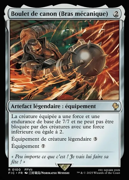 Boulet de canon (Bras mécanique), carte Magic FIC 100 — extension Final Fantasy Commander