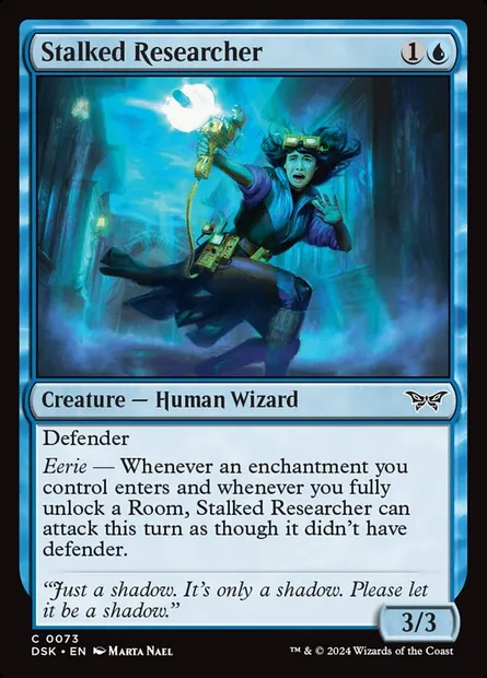 Stalked Researcher, Magic card DSK 73 — Duskmourn: House of Horror set