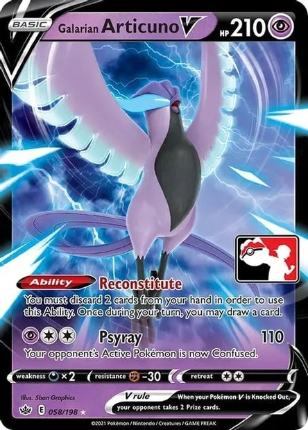 Galarian Articuno V, Pokémon card PPS 058 — Play! Pokémon Prize Pack Series set