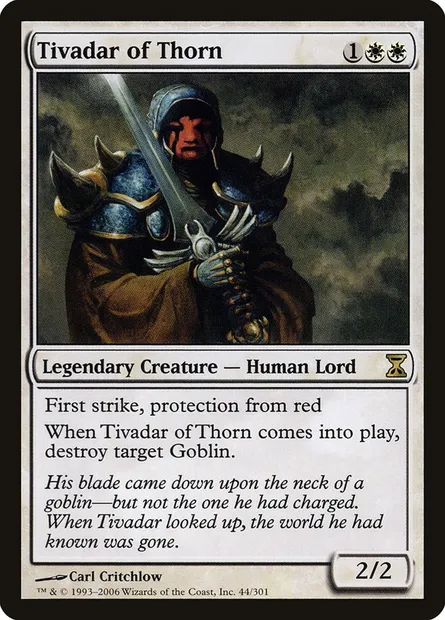 Tivadar de Thorn, carte Magic TSP 44 — extension Spirale Temporelle