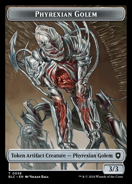 Phyrexian Golem, Magic card TBLC 38 — Bloomburrow Commander Tokens set