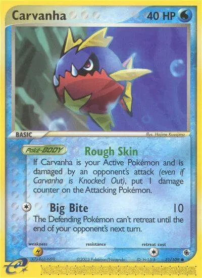 Carvanha, Pokémon card RS 51 — Ruby & Sapphire set