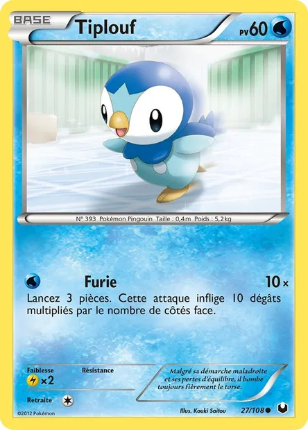 Tiplouf, carte Pokémon DEX 27 — extension Explorateurs Obscurs