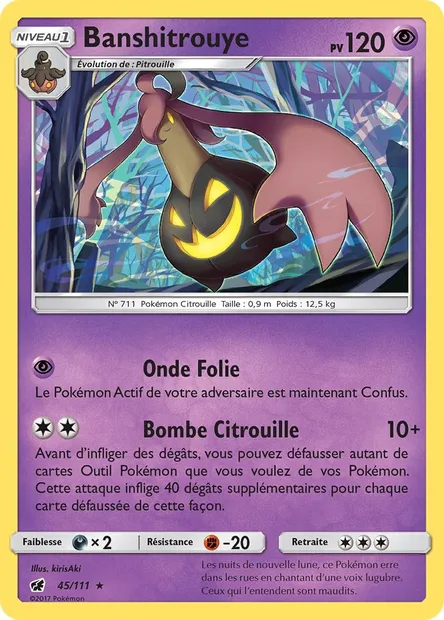 Banshitrouye, carte Pokémon CIN 45 — extension Invasion Carmin
