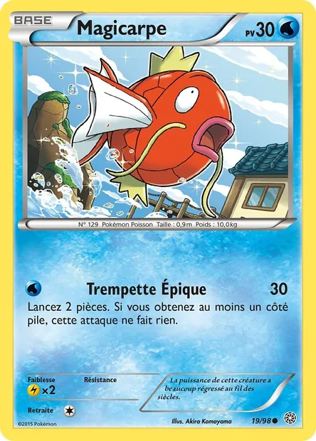 Magicarpe, carte Pokémon AOR 19 — extension Origines Antiques