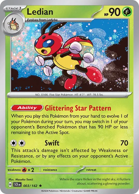 Ledian, Pokémon card SCR 003 — Stellar Crown set