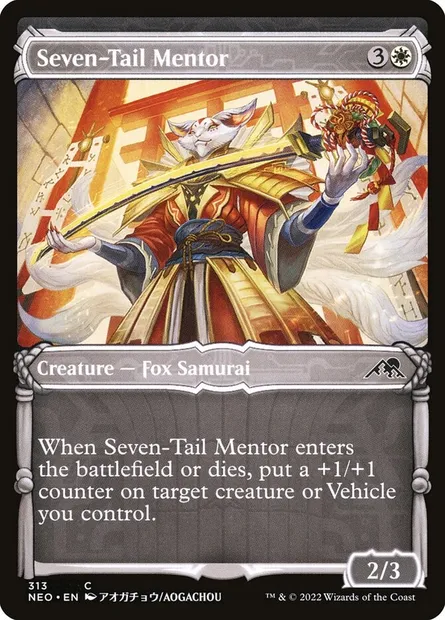 Seven-Tail Mentor, Magic card NEO 313 — Kamigawa: Neon Dynasty set
