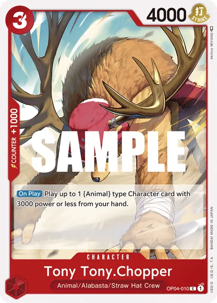 Tony-Tony Chopper, carte One Piece OP04-010 — extension KINGDOMS OF INTRIGUE