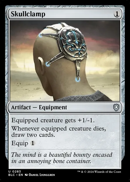 Skullclamp, Magic card BLC 283 — Bloomburrow Commander set