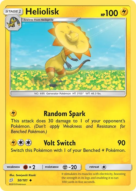 Heliolisk, Pokémon card TEU 50 — Team Up set