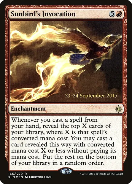 Sunbird's Invocation, Magic card PXLN 165s — Ixalan Promos set