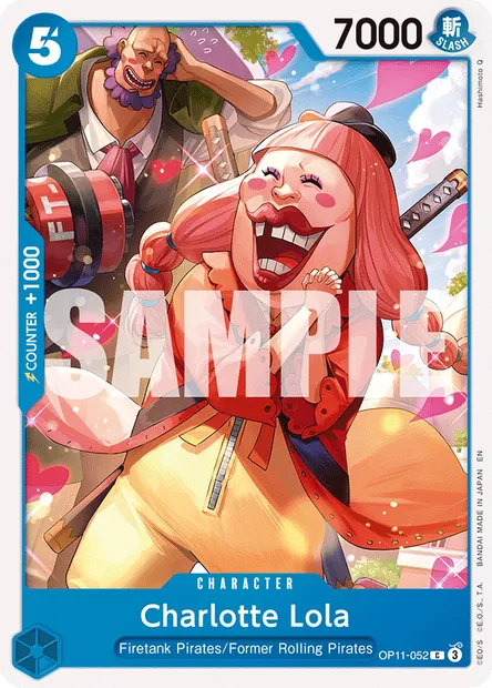 Charlotte Lola, One Piece card OP11-052 — A FIST OF DIVINE SPEED set