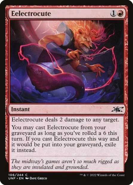 Eelectrocute, carte Magic UNF 106 — extension Unfinity