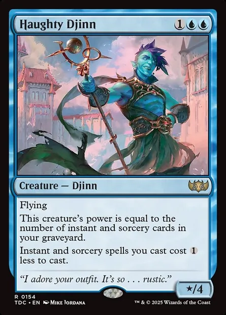 Haughty Djinn, Magic card TDC 154 — Tarkir: Dragonstorm Commander set