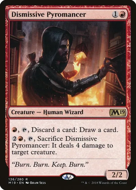 Dismissive Pyromancer, Magic card M19 136 — Core Set 2019 set