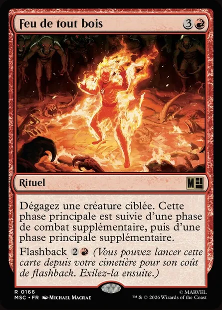 Feu de tout bois, carte Magic MSC 166 — extension Marvel Super Heroes Commander